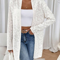 Long Color Jacquard Knit Cardigan