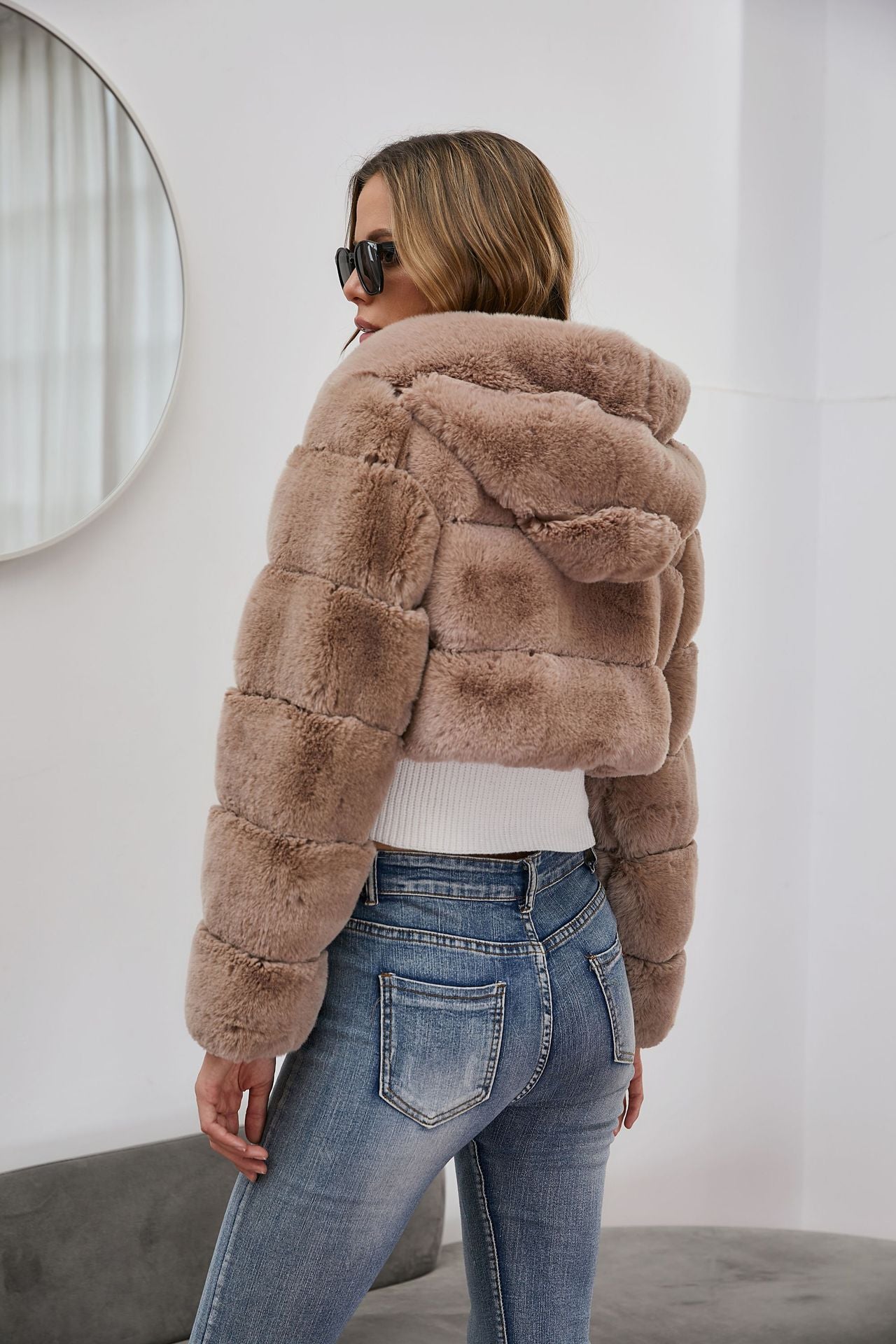 New Crop Faux Fur Coat