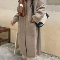 Thick Loose Stand Collar Cardigan