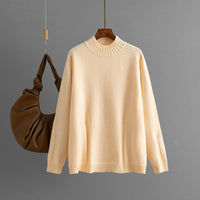 Loose Semi-Turtleneck Knit Pullover