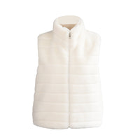 Stand Collar Faux Fur Vest