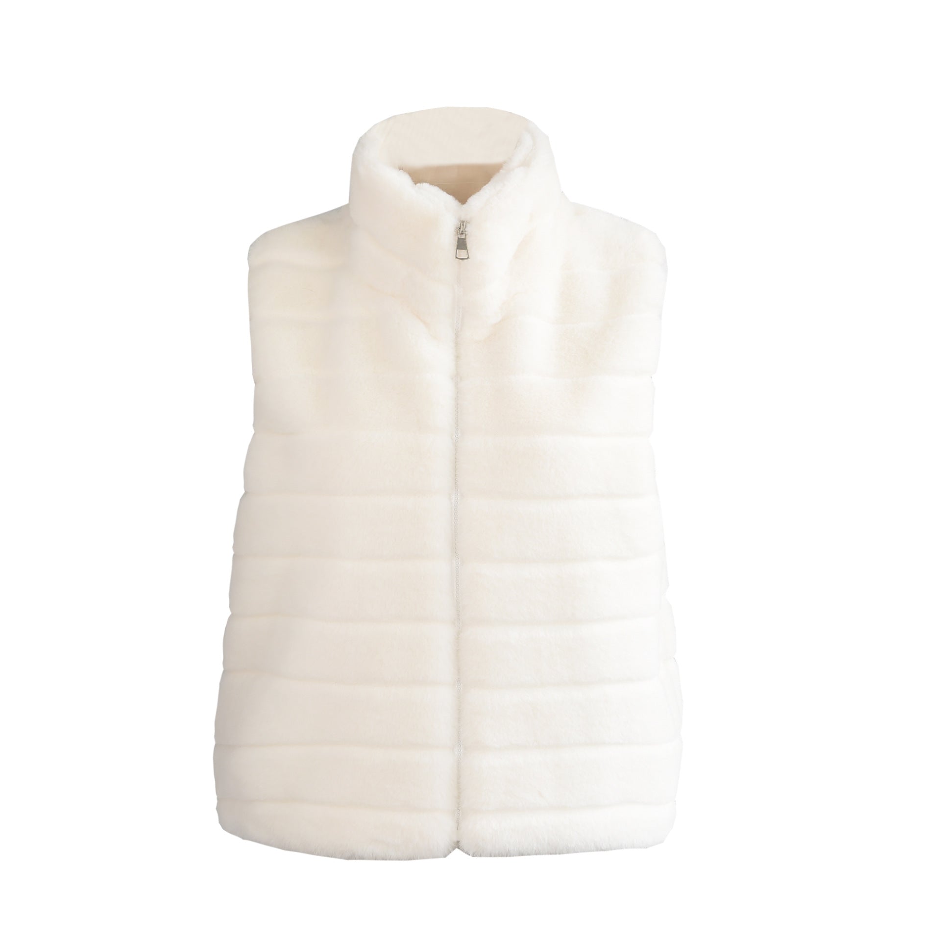Stand Collar Faux Fur Vest
