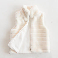 Stand Collar Faux Fur Vest