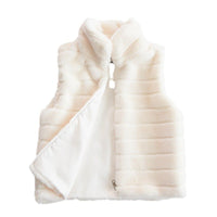 Stand Collar Faux Fur Vest