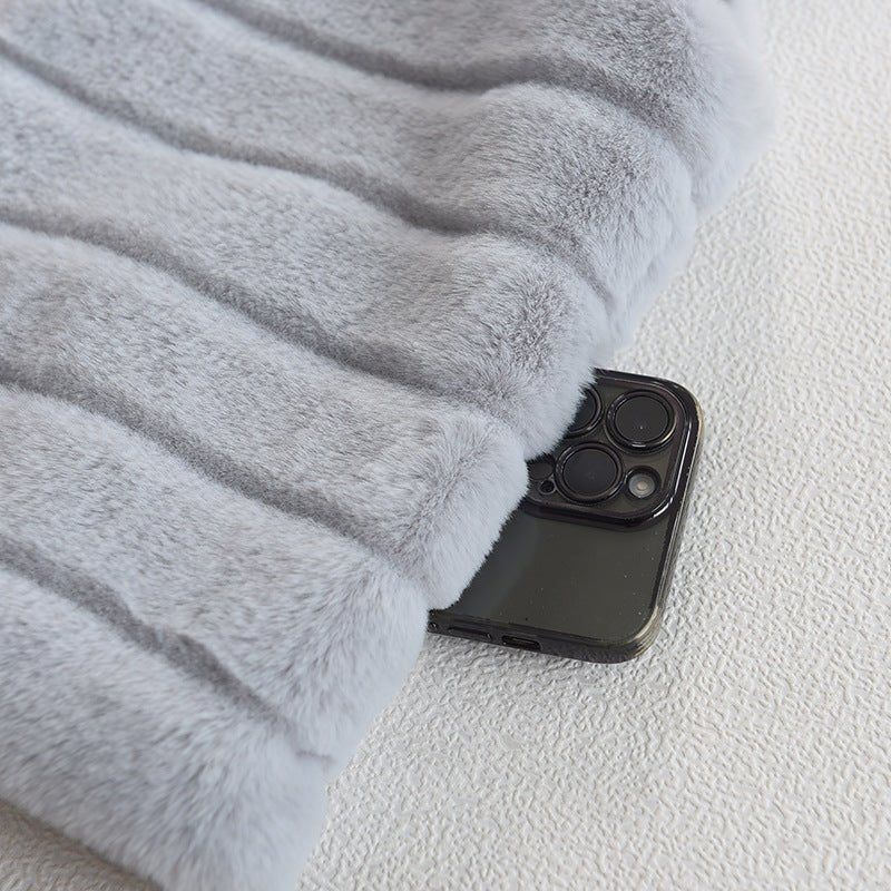 Stand Collar Faux Fur Vest