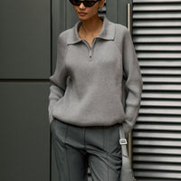 Casual POLO Collar Knit Pullover