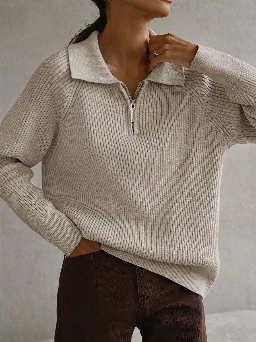 Casual POLO Collar Knit Pullover