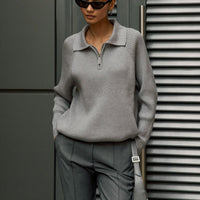 Casual POLO Collar Knit Pullover