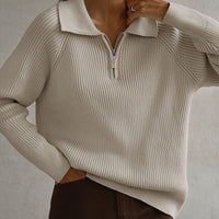 Casual POLO Collar Knit Pullover