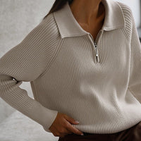 Casual POLO Collar Knit Pullover