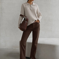 Casual POLO Collar Knit Pullover