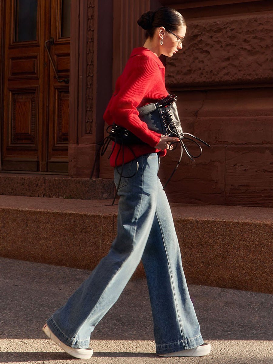 Casual POLO Collar Knit Pullover