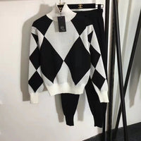 Turtleneck Sweater & Knit Harem Pants Set