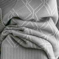 Loose Diamond Pattern V-Neck Cardigan