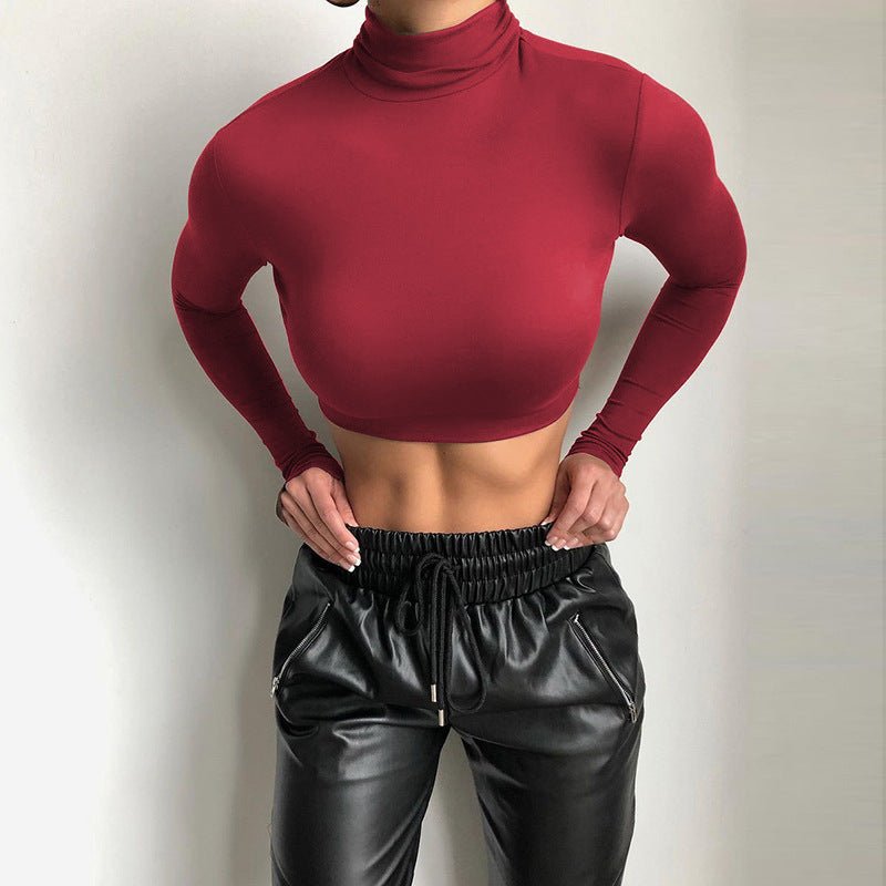 Slim S-xy Cropped High Neck Top