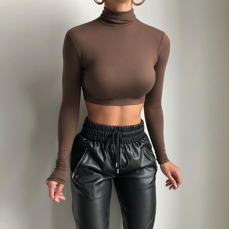 Slim S-xy Cropped High Neck Top