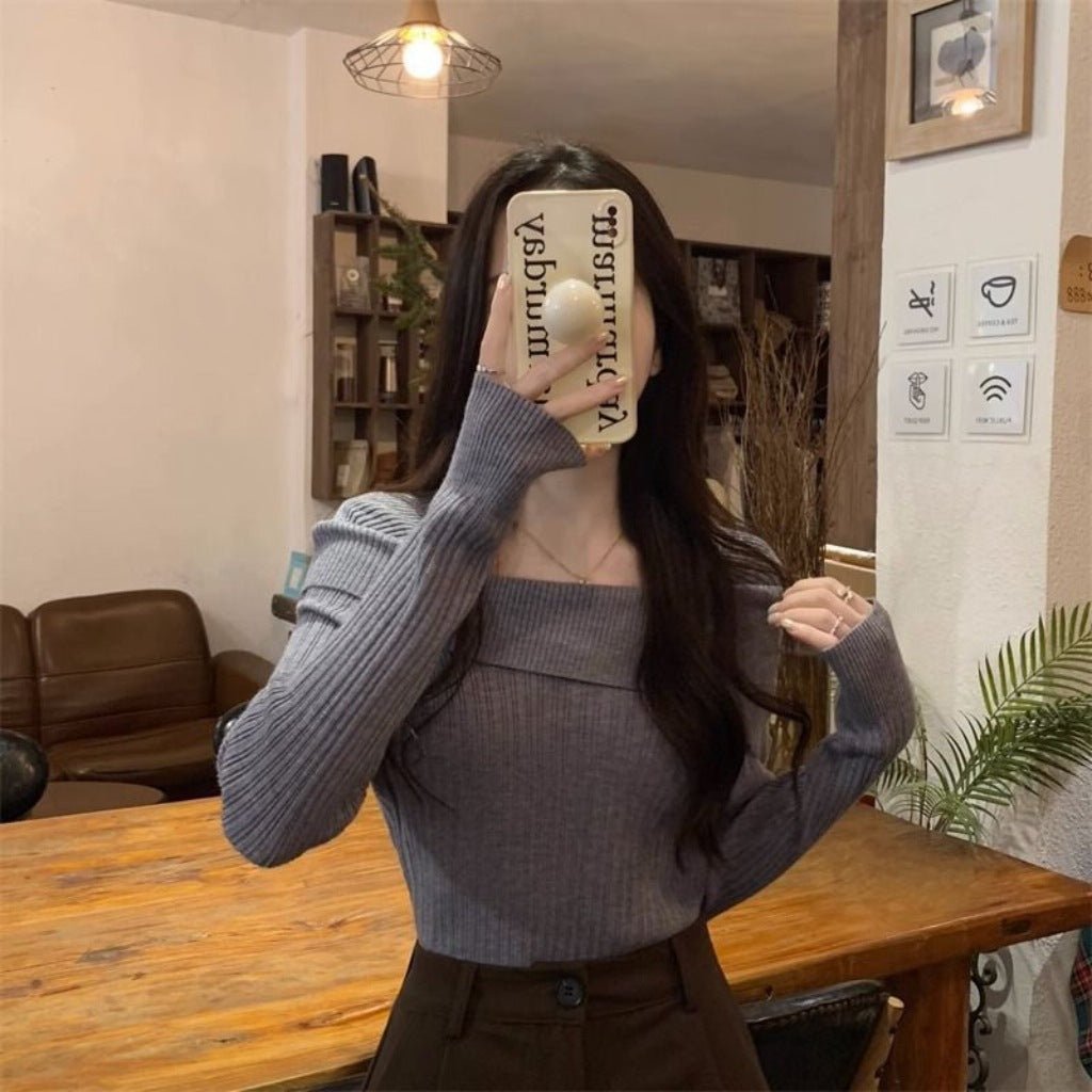 Irregular One-Shoulder Knit Top