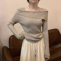 Irregular One-Shoulder Knit Top