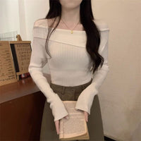 Irregular One-Shoulder Knit Top