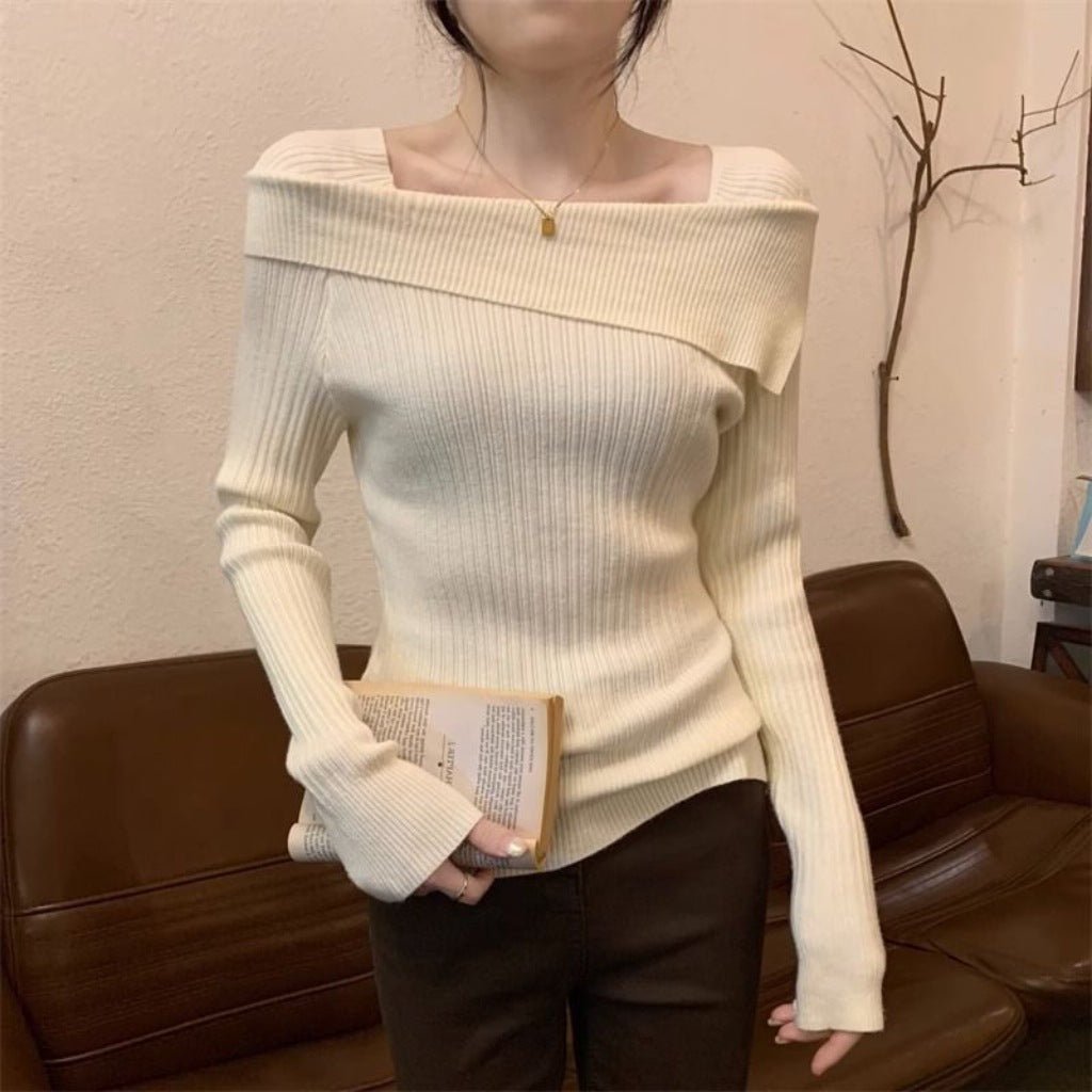 Irregular One-Shoulder Knit Top