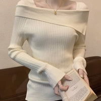 Irregular One-Shoulder Knit Top