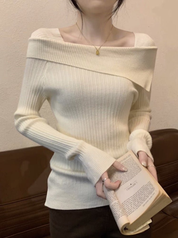 Irregular One-Shoulder Knit Top