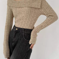 Irregular One-Shoulder Knit Top