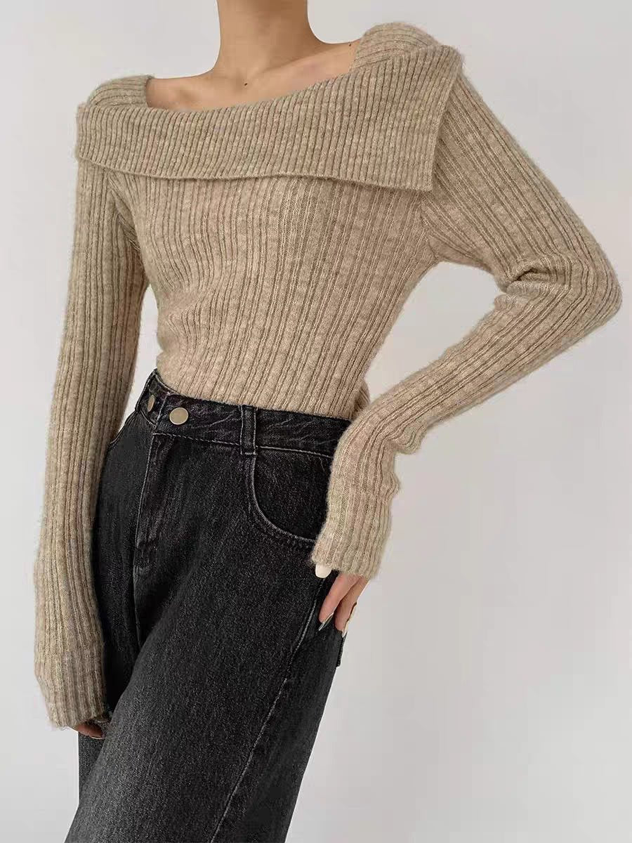 Irregular One-Shoulder Knit Top