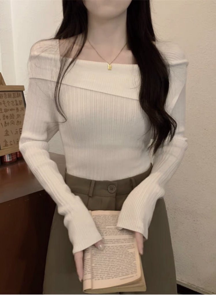 Irregular One-Shoulder Knit Top