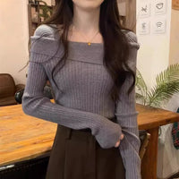 Irregular One-Shoulder Knit Top