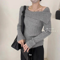 Irregular One-Shoulder Knit Top