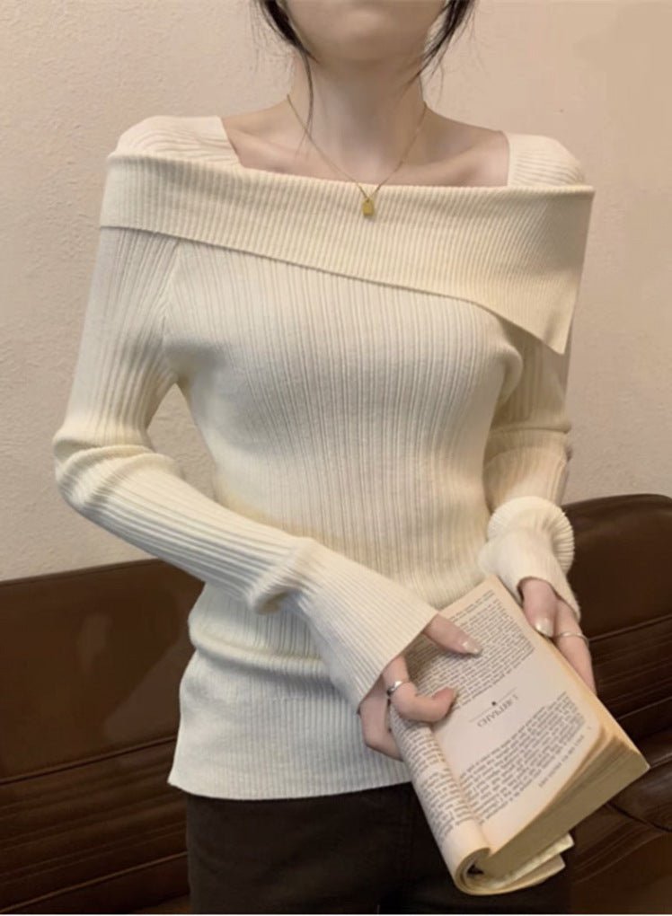 Irregular One-Shoulder Knit Top