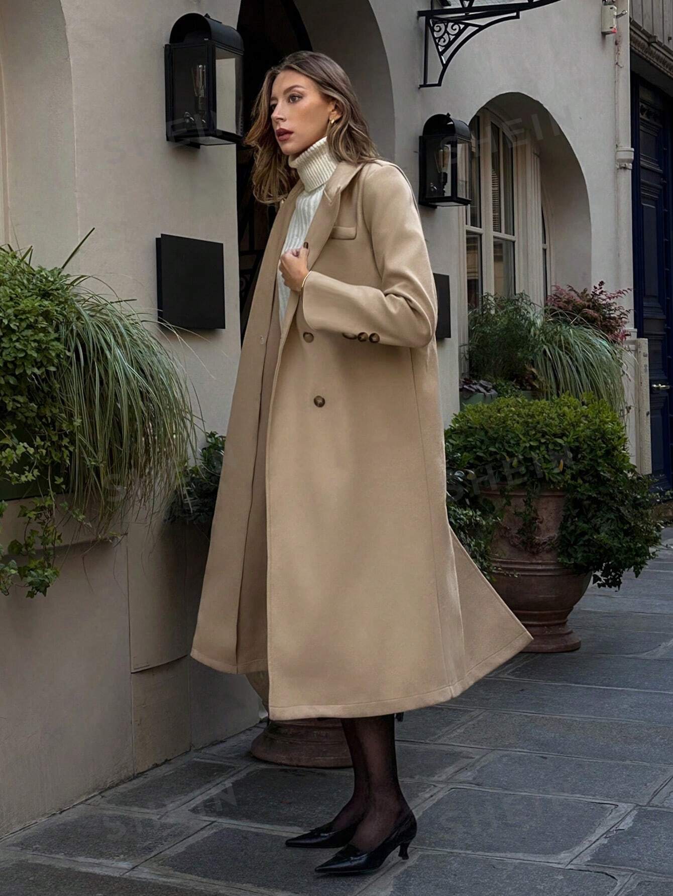 PariChic DB Stand Collar Coat
