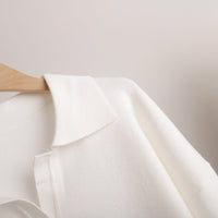 Polo Collar Knit Pullover & Wide Trousers Set