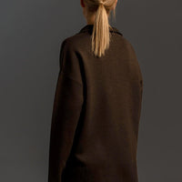 Polo Collar Knit Pullover & Wide Trousers Set