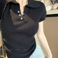 Slim Fit Polo Knit T-Shirt