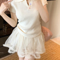 Slim Fit Polo Knit T-Shirt