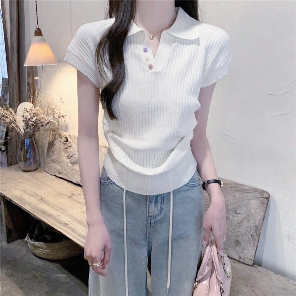 Slim Fit Polo Knit T-Shirt