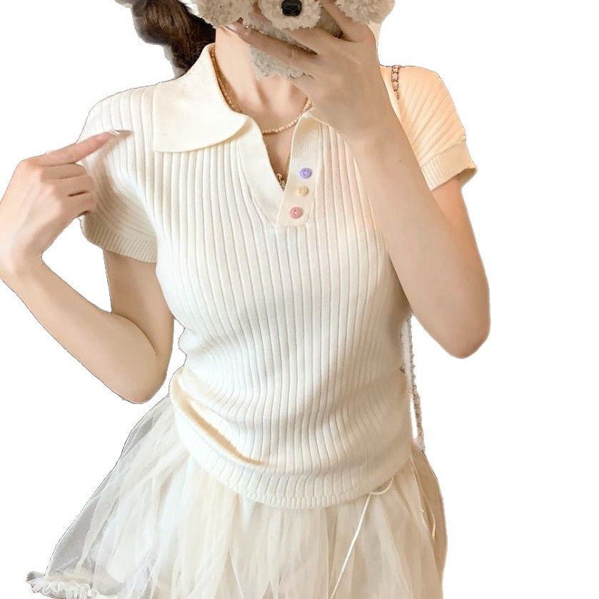 Slim Fit Polo Knit T-Shirt