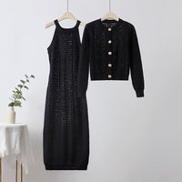 Knit Suit Jacket & Suspender Dress Set