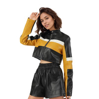 PU Contrast Short Jacket