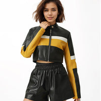 PU Contrast Short Jacket
