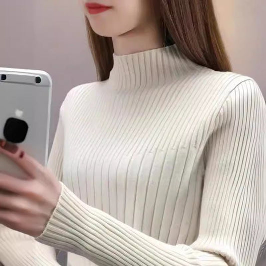 Slim Semi-Turtleneck Pullover