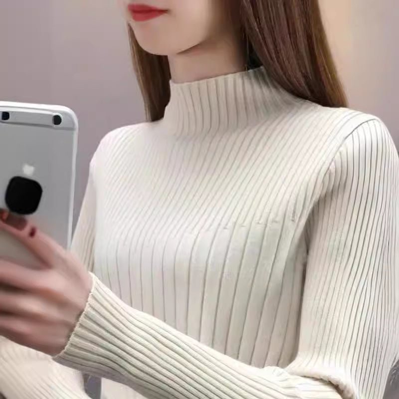 Slim Semi-Turtleneck Pullover