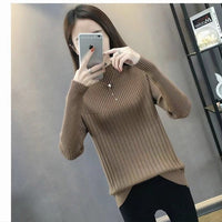 Slim Semi-Turtleneck Pullover