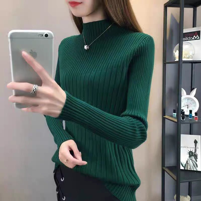 Slim Semi-Turtleneck Pullover