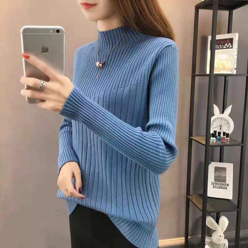 Slim Semi-Turtleneck Pullover