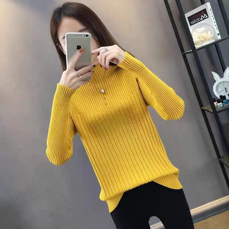 Slim Semi-Turtleneck Pullover