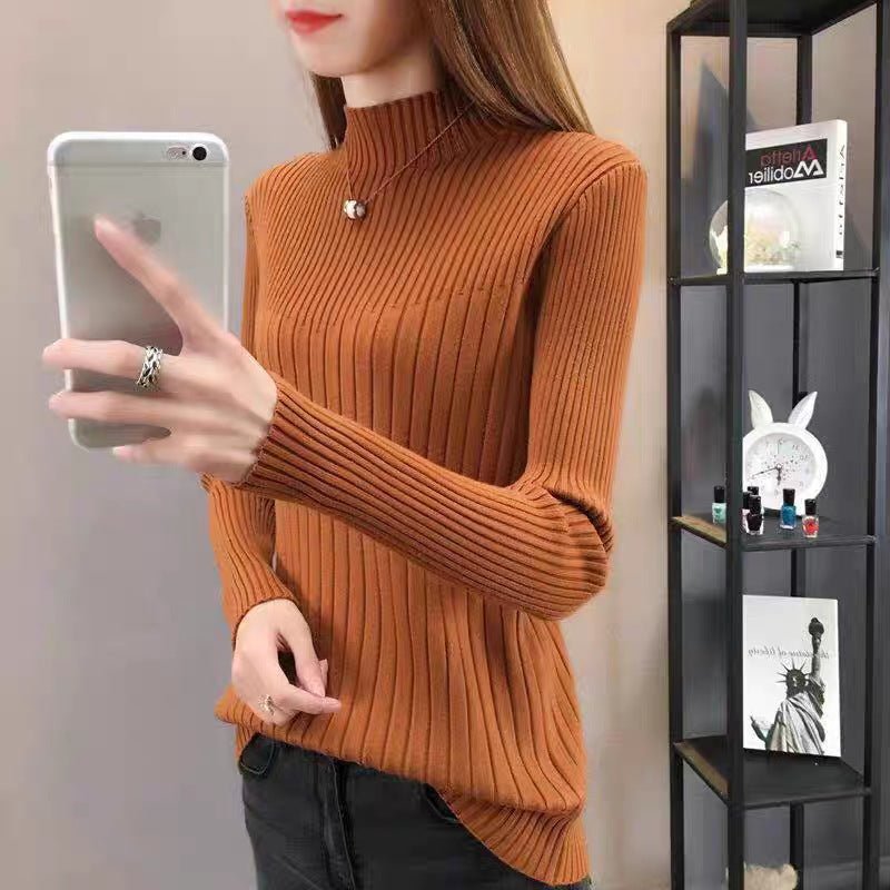 Slim Semi-Turtleneck Pullover