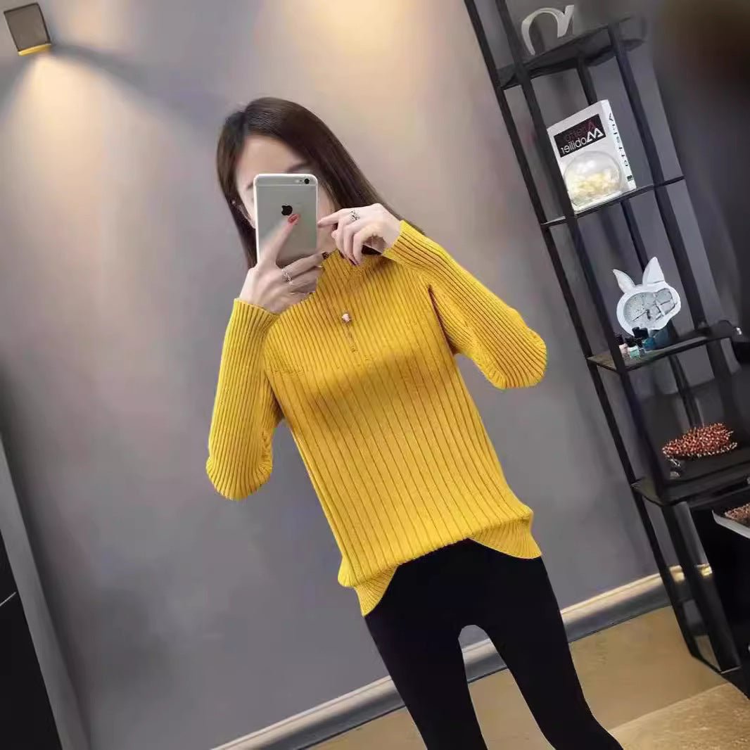 Slim Semi-Turtleneck Pullover
